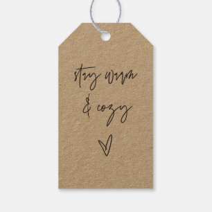 Stay Warm & Cozy Kraft Gift Tag