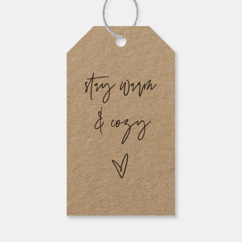 Stay Warm  Cozy Kraft Gift Tag