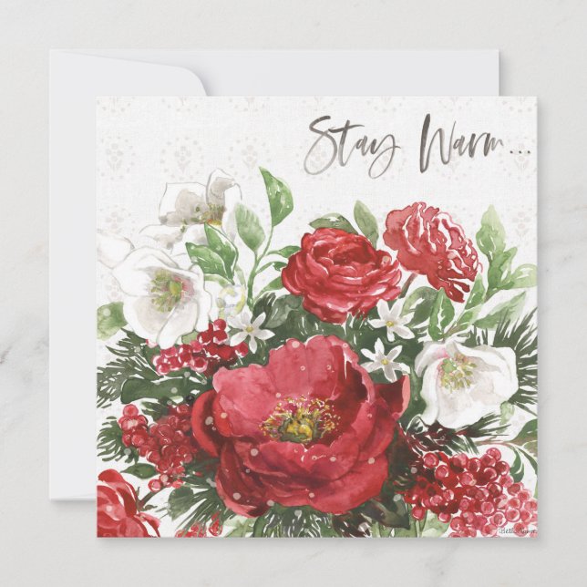 Stay Warm - Holiday Flowers Card (Front)