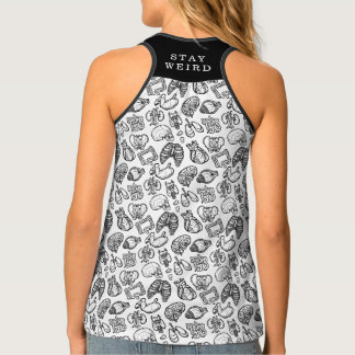 Stay Weird Black & White Human Anatomy Biology Tank Top