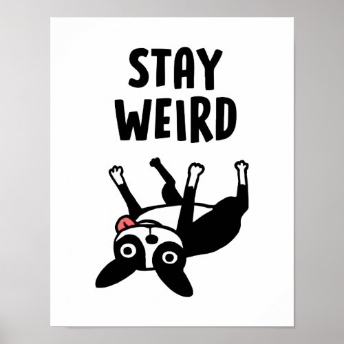 Stay Weird Boston Terrier Funny Dog Poster