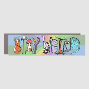 Stay Weird Bumper Magnet Rainbow Background