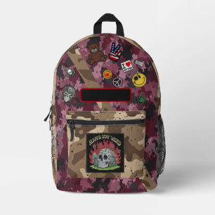 Stay Weird" - Camouflage Mix Printed Backpack