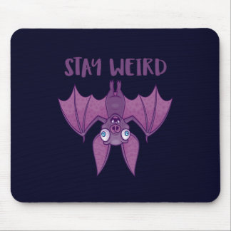 Stay Weird Cartoon Bat Mouse Pad