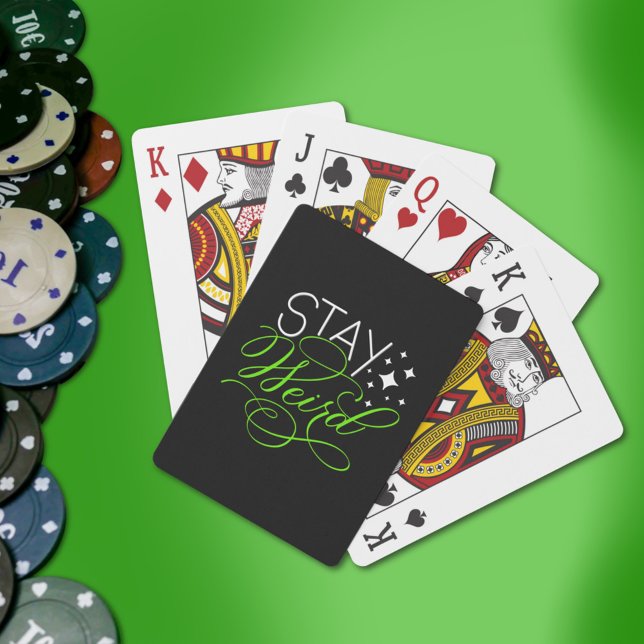Stay Weird Cosmic Quirky Motivational Quote Poker Cards (Creator Uploaded)