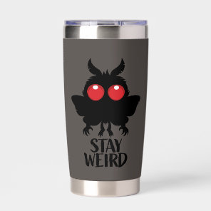 Stay Weird Creepy Cute Mothman Cryptid Insulated Tumbler