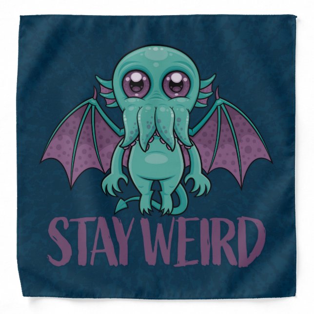 Stay Weird Cute Cthulhu Monster Bandana (Front)