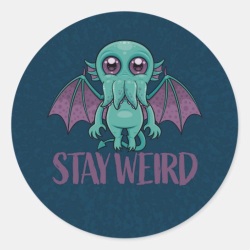 Stay Weird Cute Cthulhu Monster Classic Round Sticker