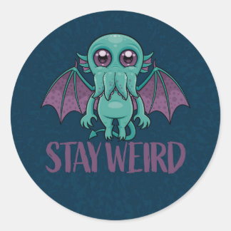 Stay Weird Cute Cthulhu Monster Classic Round Sticker