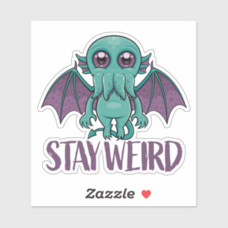 Stay Weird Cute Cthulhu Monster Sticker