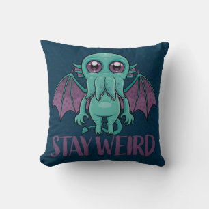 Stay Weird Cute Cthulhu Monster Throw Pillow