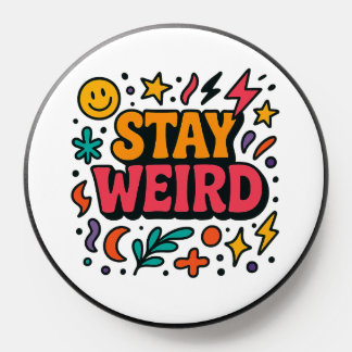 Stay Weird Funky Retro Doodle Phone Case  PopSocket