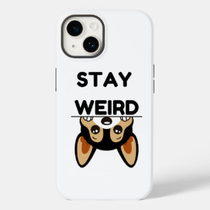 Stay Weird Funny Boston Terrier Cartoon Dog Case-Mate iPhone 14 Case