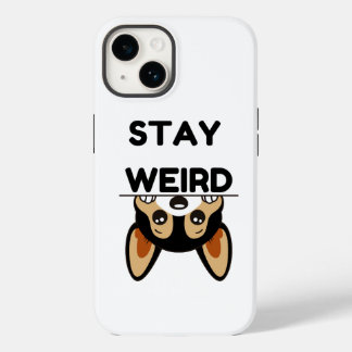 Stay Weird Funny Boston Terrier Cartoon Dog Case-Mate iPhone 14 Case