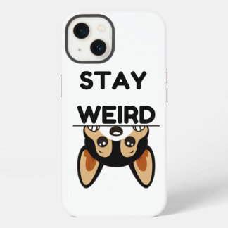 Stay Weird Funny Boston Terrier Cartoon Dog iPhone 13 Case