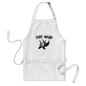 Stay Weird Funny Boston Terrier Dog Adult Apron