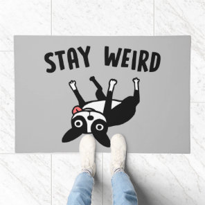 Stay Weird Funny Boston Terrier Dog Doormat