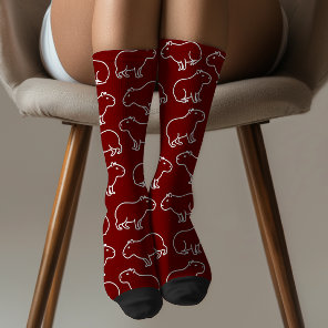 Stay Weird Funny Capybara Pattern Socks