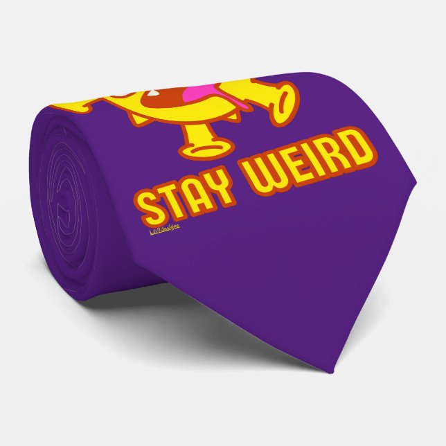 STAY WEIRD funny crazy creature surprise gift      Neck Tie (Rolled)