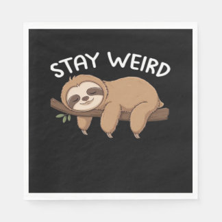 Stay Weird funny sloth for animal lover men women Napkins