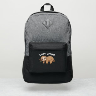 Stay Weird funny sloth for animal lover men women Port Authority® Backpack