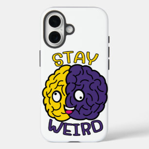 Stay Weird - Goofy Face Brain iPhone 16 Case