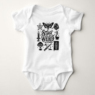 Stay Weird Goth Baby Tarot Crystals Witch Baby Bodysuit