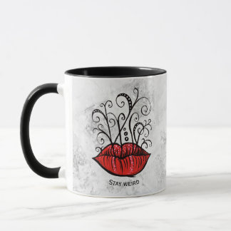 Stay Weird Gothic Lips Tattoo Oddity Mug