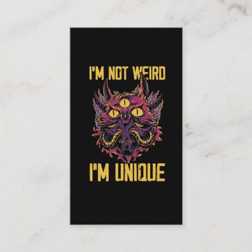 Stay Weird Im Unique Kawaii Kitty Cat Monster Business Card