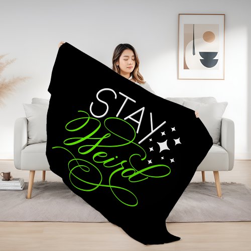 Stay Weird Introvert Geek Nerd Fleece Blanket