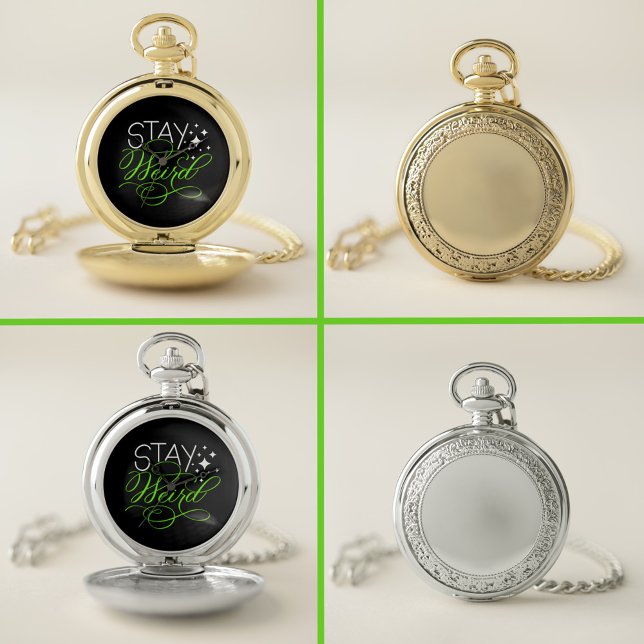 Stay Weird Introvert, Geek, Nerd Pocket Watch (Creator Uploaded)