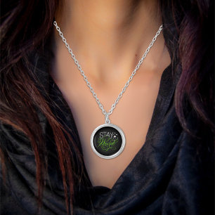 Stay Weird Introvert, Geek, Nerd Silver Plated Necklace