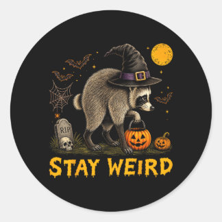 Stay Weird Jimothy Seattle Raccoon Halloween Classic Round Sticker