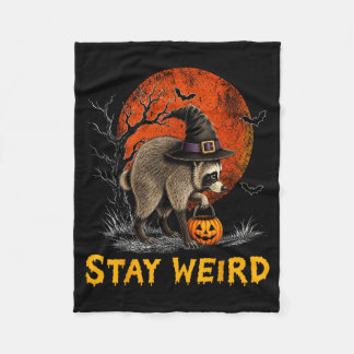 Stay Weird Jimothy Seattle Raccoon Halloween Full Fleece Blanket