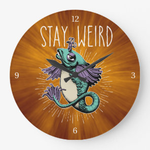 Stay Weird Large Clock