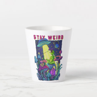 Stay Weird Psychedelic UFO Latte Mug