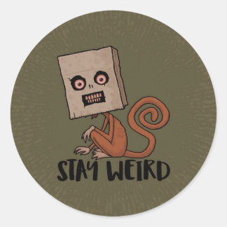 Stay Weird Sack Monkey Classic Round Sticker