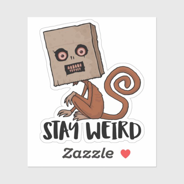 Stay Weird Sack Monkey Sticker (Sheet)