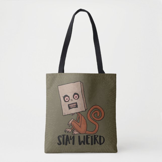 Stay Weird Sack Monkey Tote Bag (Front)
