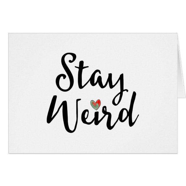 Stay Weird Script Typography with Abstract Heart Cards (Front Horizontal)