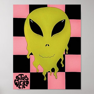 Stay Weird Trippy Alien Wall Art