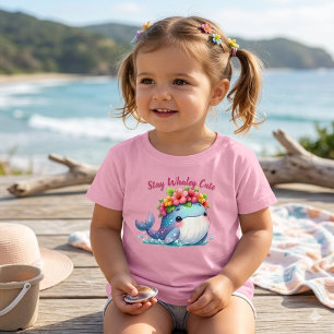 Stay Whaley Cute Adorable Baby Whale with Flower T-Shirt