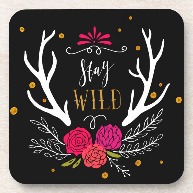 Stay Wild Beverage Coaster (Front)
