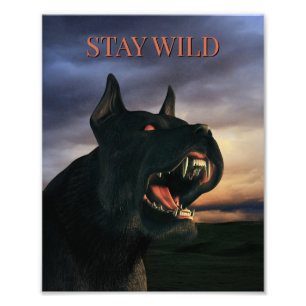 Stay Wild. Big, black dog Photo Print
