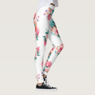 Stay Wild Bloom and Grow Pink Floral Motivational  Leggings