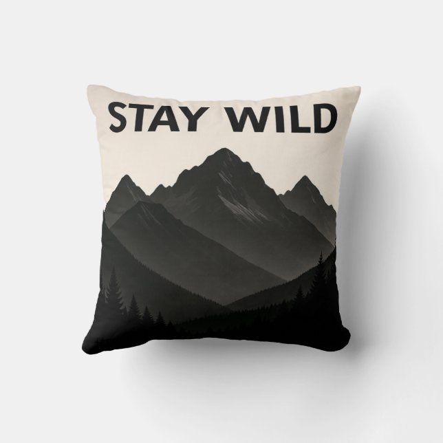 Stay Wild – Bold, Free‑Spirited Phrase  Throw Pillow (Back)