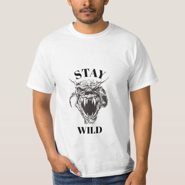 Stay Wild Demon Skull T-Shirt (Front)