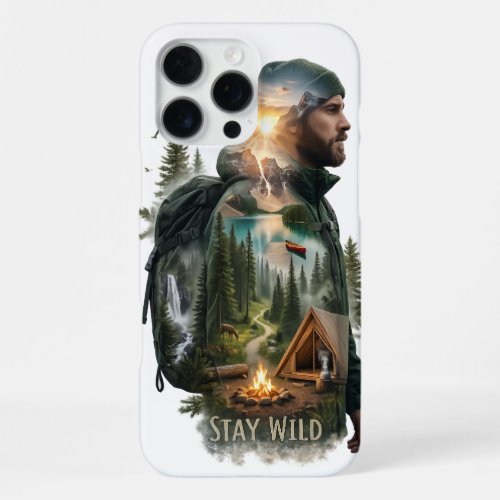 Stay Wild Double Exposure iPhone 16 Pro Max Case