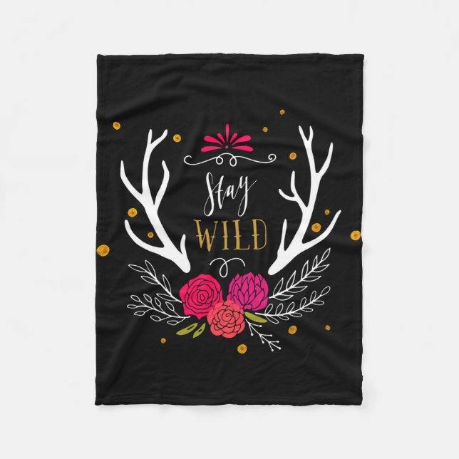 Stay Wild Fleece Blanket (Front)