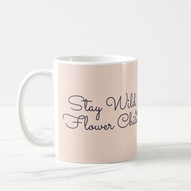 Stay Wild, Flower Child Cat Floral Mug (Left)